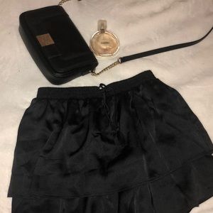 A&F Black Satin Skirt